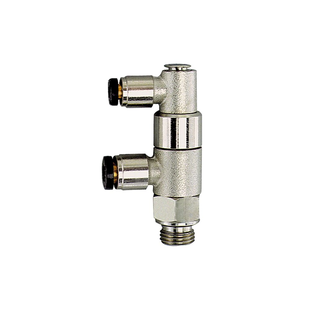 Riegler 107067.Stopper valve pneumatically actuated, G 3/8, Plug connector 8/4