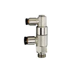 Riegler 107066.Stopper valve pneumatically actuated, G 1/4, Plug connector 6/4