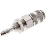 Schott-Kupplungsdose (NW5) 6 (1/4")mm Schlauch, Messing vernickelt