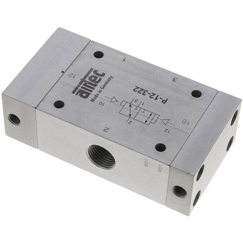 Airtec P-12-322. 3/2-way pneumatic pulse valve, G 1/2", dominant