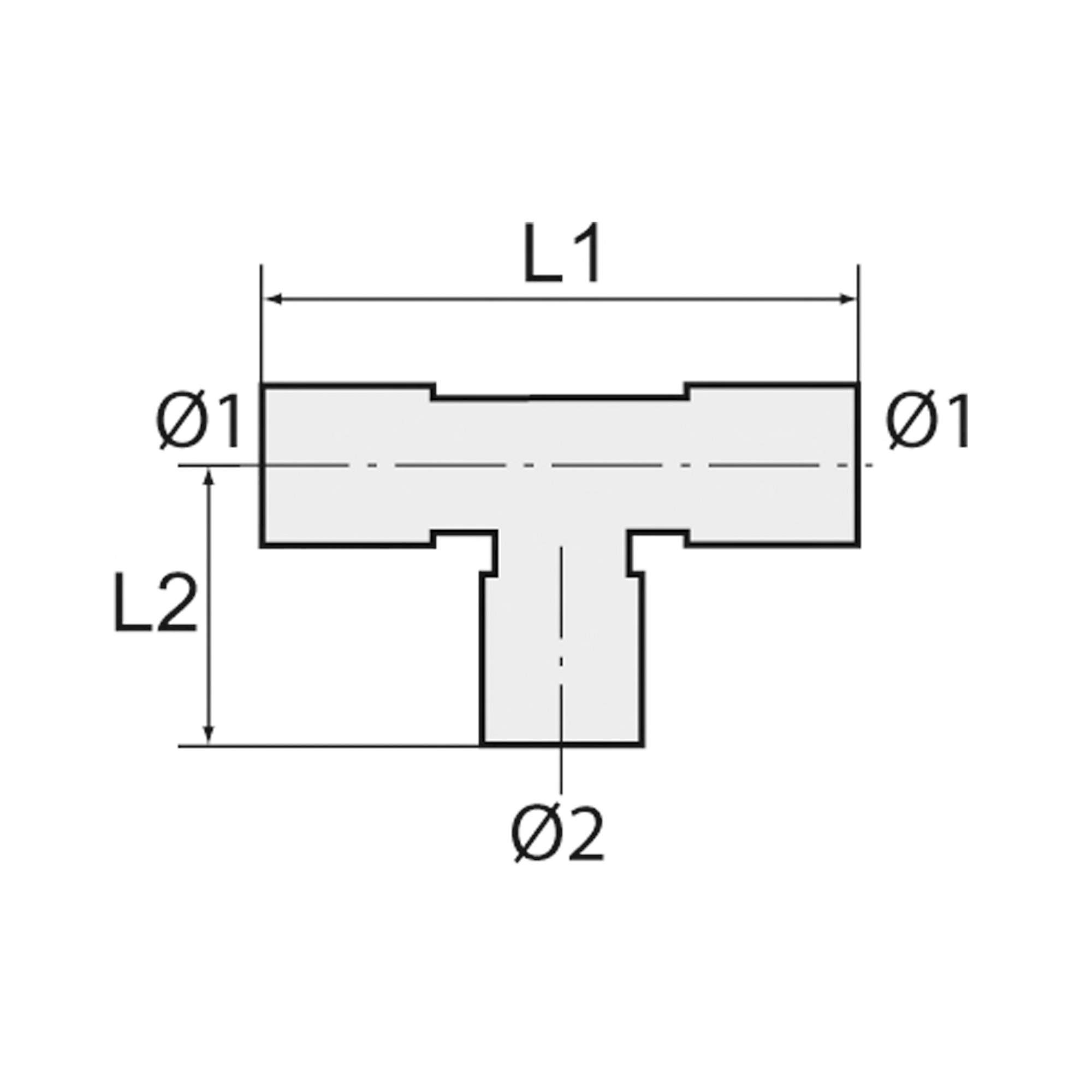 T-Reduzierverbinder POM, für Schlauch-Ø1 18, für Schlauch-Ø2 15 - Riegler 110326