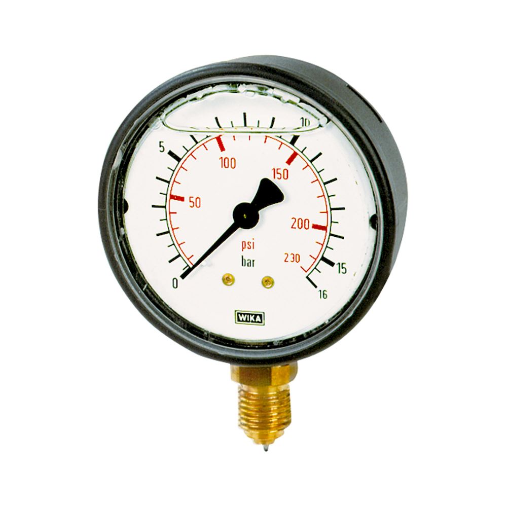 Riegler 102087. Glyzerinmanometer, Kunststoff, G 1/4 unten, 0 - 400,0 bar, Ø 63
