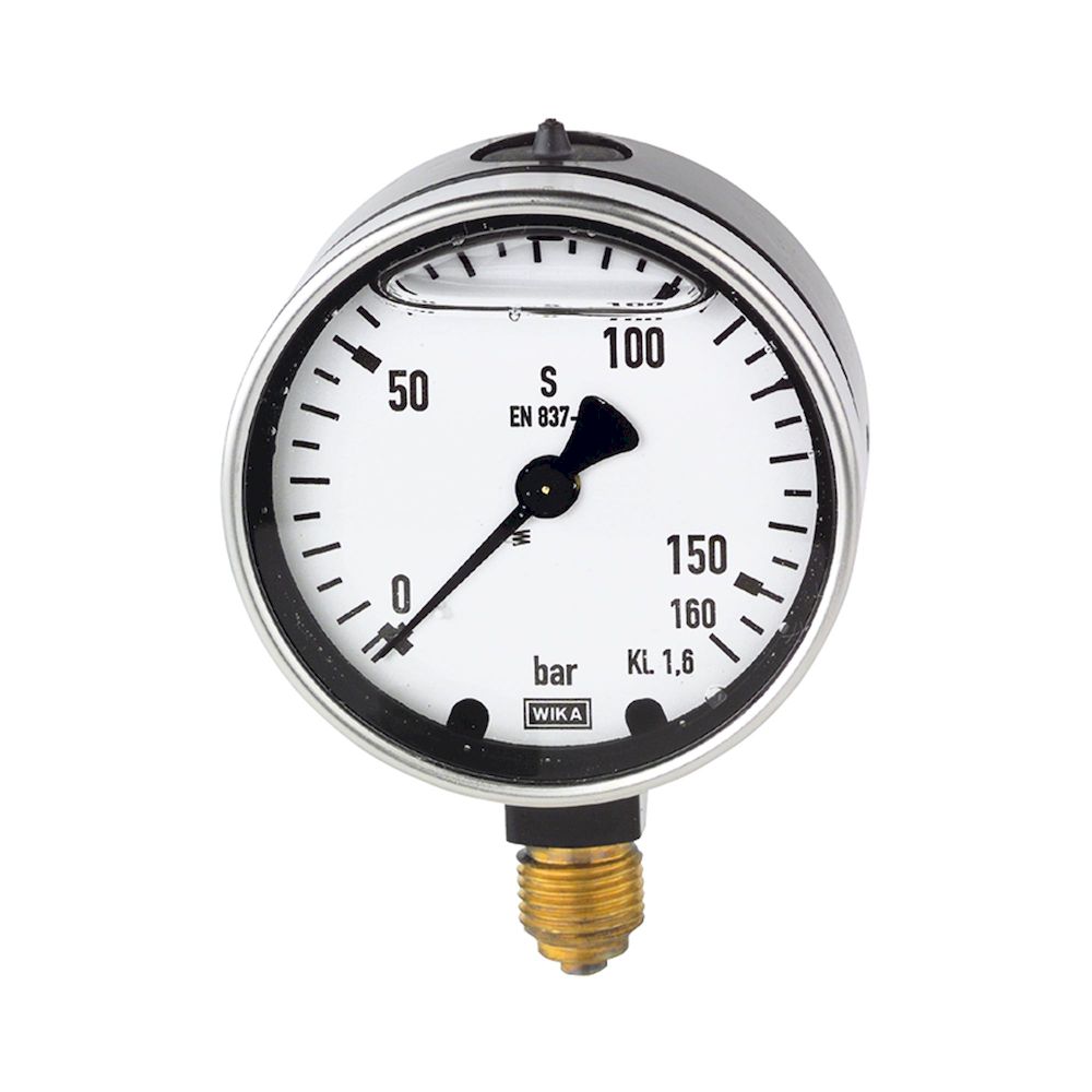 Riegler 102160.Glycerine pressure gauge, radial bottom, G 1/4, -1 / 0 bar, Ø 63
