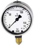 Riegler 102162.Glycerine pressure gauge, radial bottom, G 1/4, -1/+1.5 bar, Ø 63