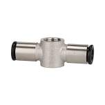 Riegler 108844. T-Ringstück, für Hohlschraube G 1/8, Schlauch-Ø 4 mm, MS vern.