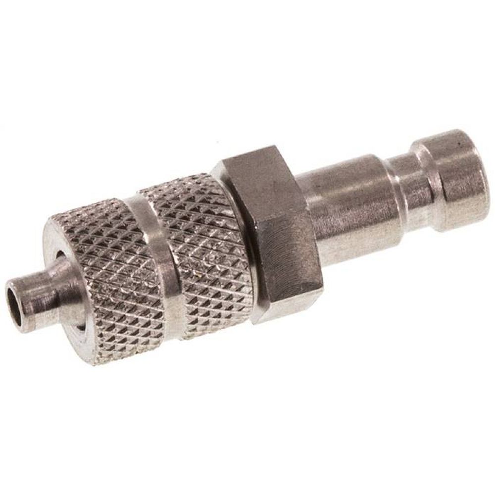 Kupplungsstecker (NW2,7) 4,3x3mm Schlauch, Edelstahl
