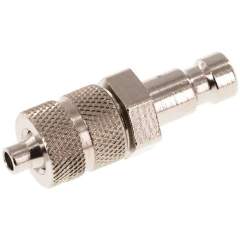 Kupplungsstecker (NW2,7) 4,3x3mm Schlauch, Messing vernickelt