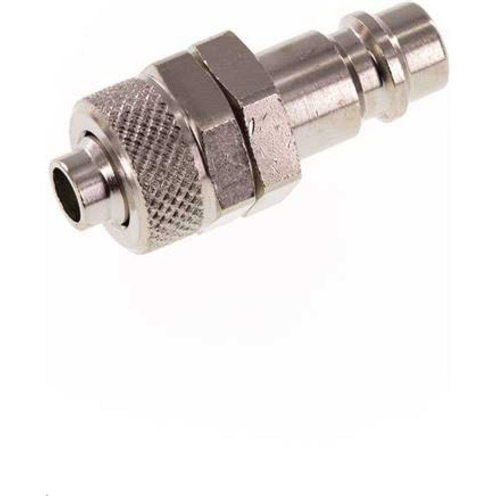 Kupplungsstecker (NW7,2) 10x8mm Schlauch, Messing vernickelt