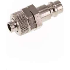 Kupplungsstecker (NW7,2) 10x8mm Schlauch, Messing vernickelt