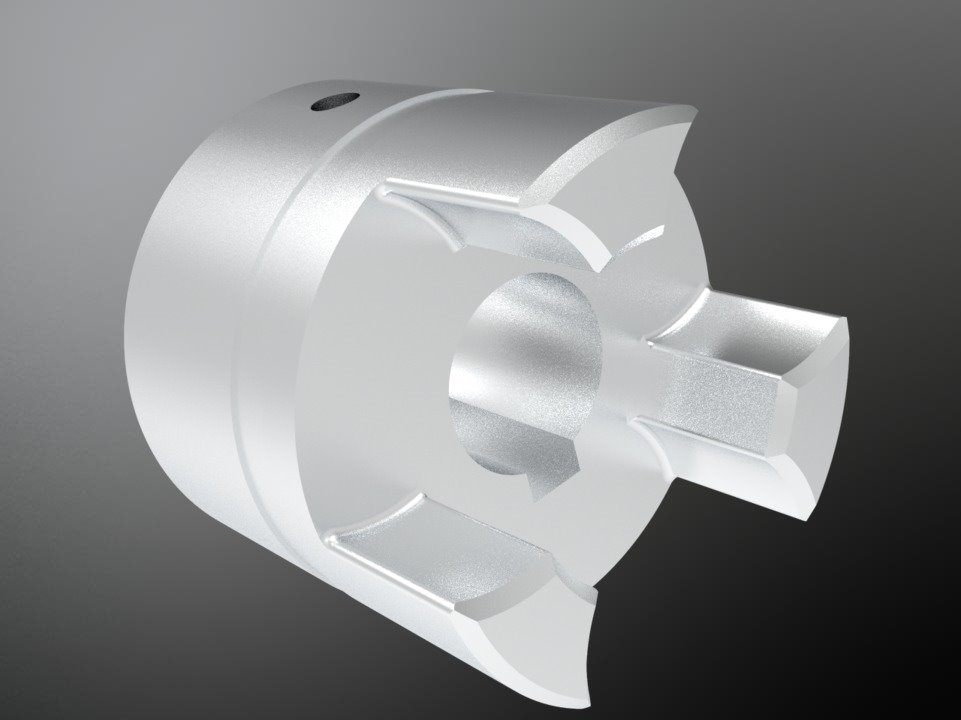 KTR 550197101900. Rotex GS 19 AL-H Nabe 1.0 D.19H7 Nut DIN 6885/1-JS9 