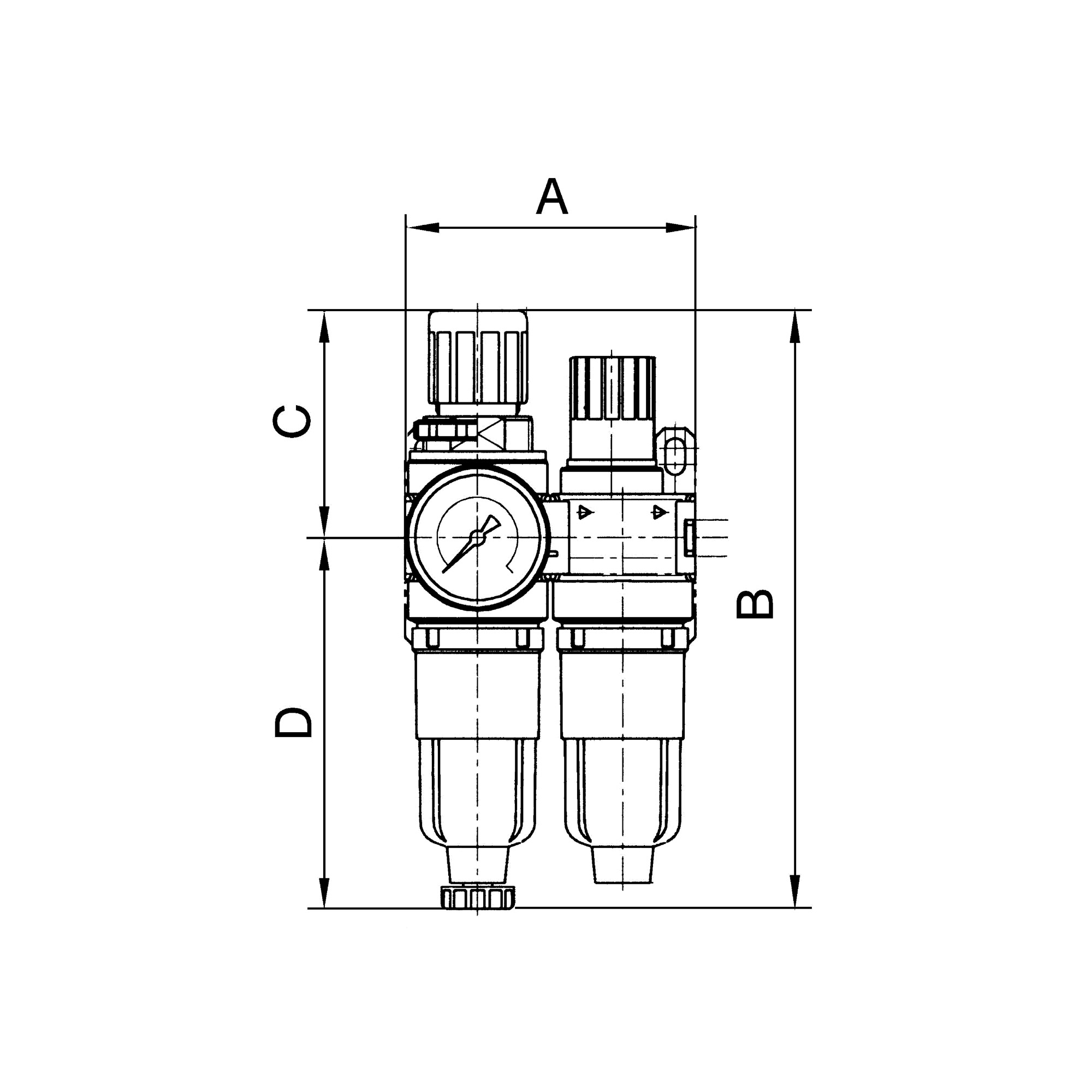 Wartungseinheit 2-tlg. »Standard-mini« mit Metallbehälter, G 1/4 - Riegler 100800