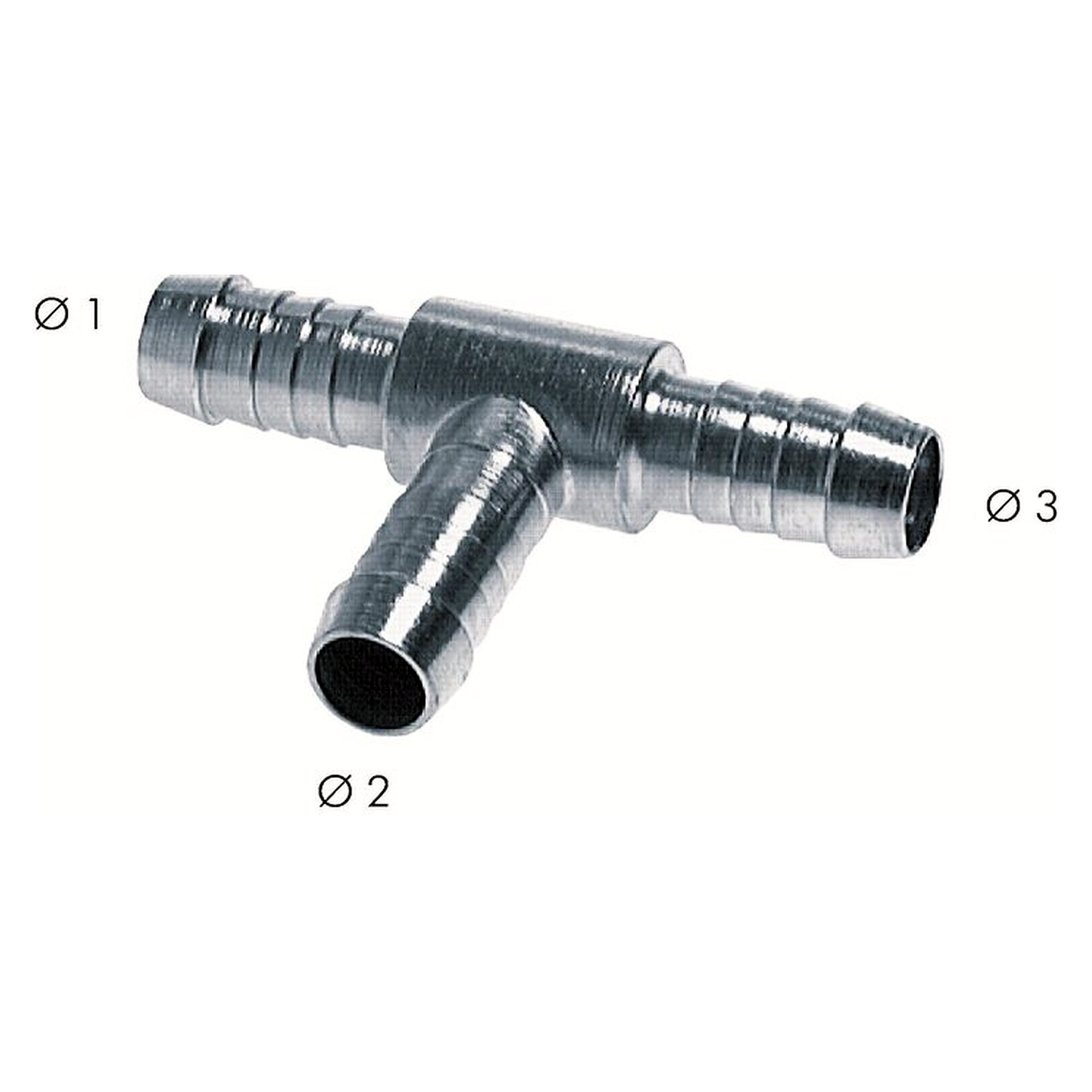 Hose connector, tee design, hose bore 7 - 8 mm, hose bore 7 - 8 mm