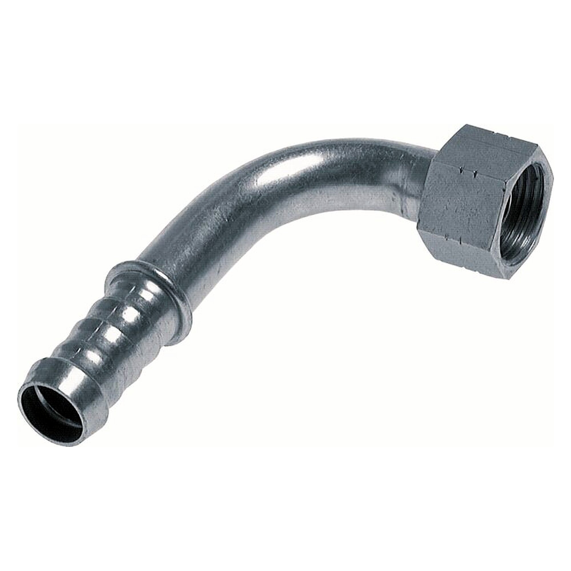 90°-hose nipple G 1/4" union nut, 7 - 8mm, zinc-plated steel