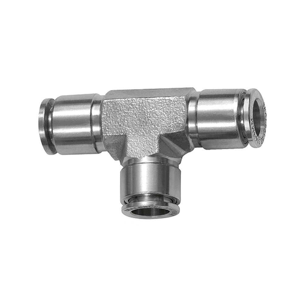 Riegler 135271.Push-in T-connector, for hose exterior Ø 8, Stainless steel