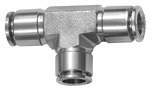 Riegler 135270.Push-in T-connector, for hose exterior Ø 6, Stainless steel