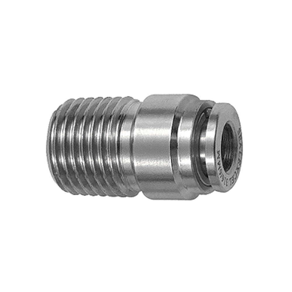 Riegler 135109.Straight push-in fitting, round, R 1/8 o., for hose exterior Ø 8