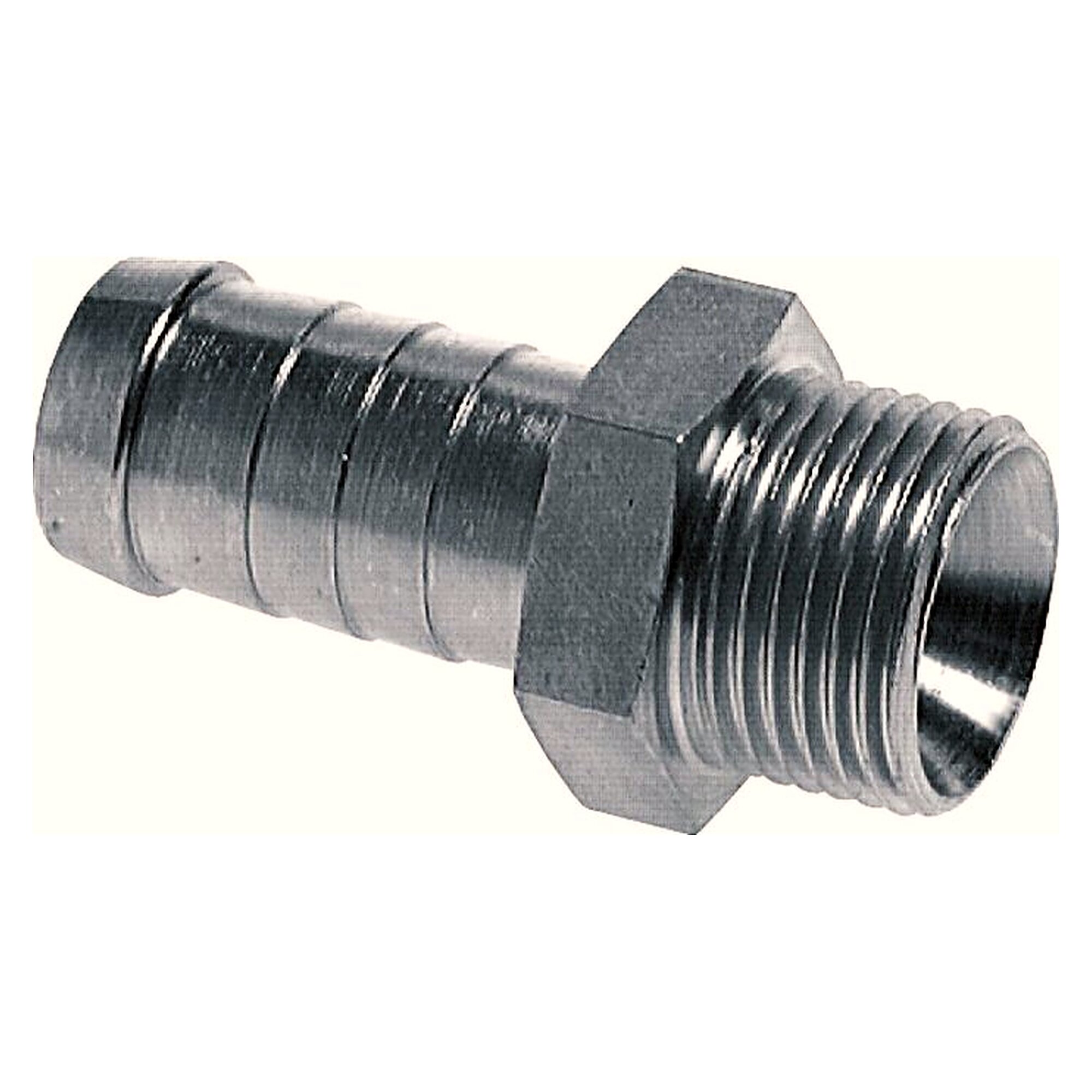 Schlauchnippel G 1" Außengewinde, 21 - 22mm, Stahl verzinkt, DN 20 mm