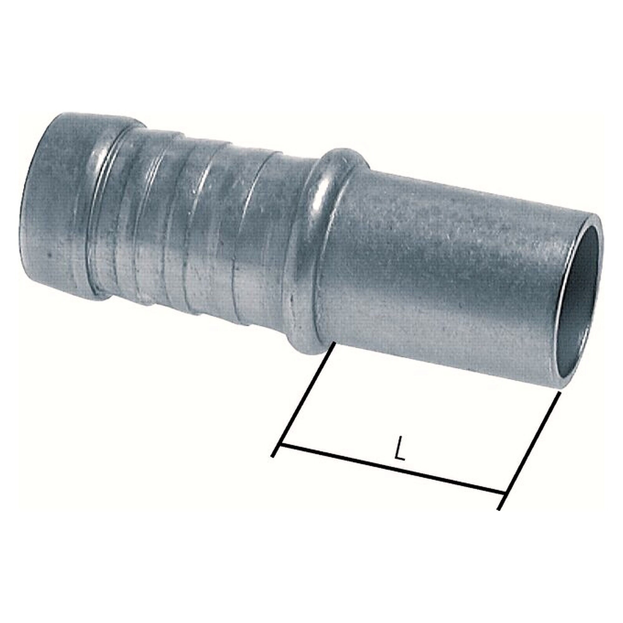 Hose nipple pipe 18, hose 17 - 18mm, zinc-plated steel, light series