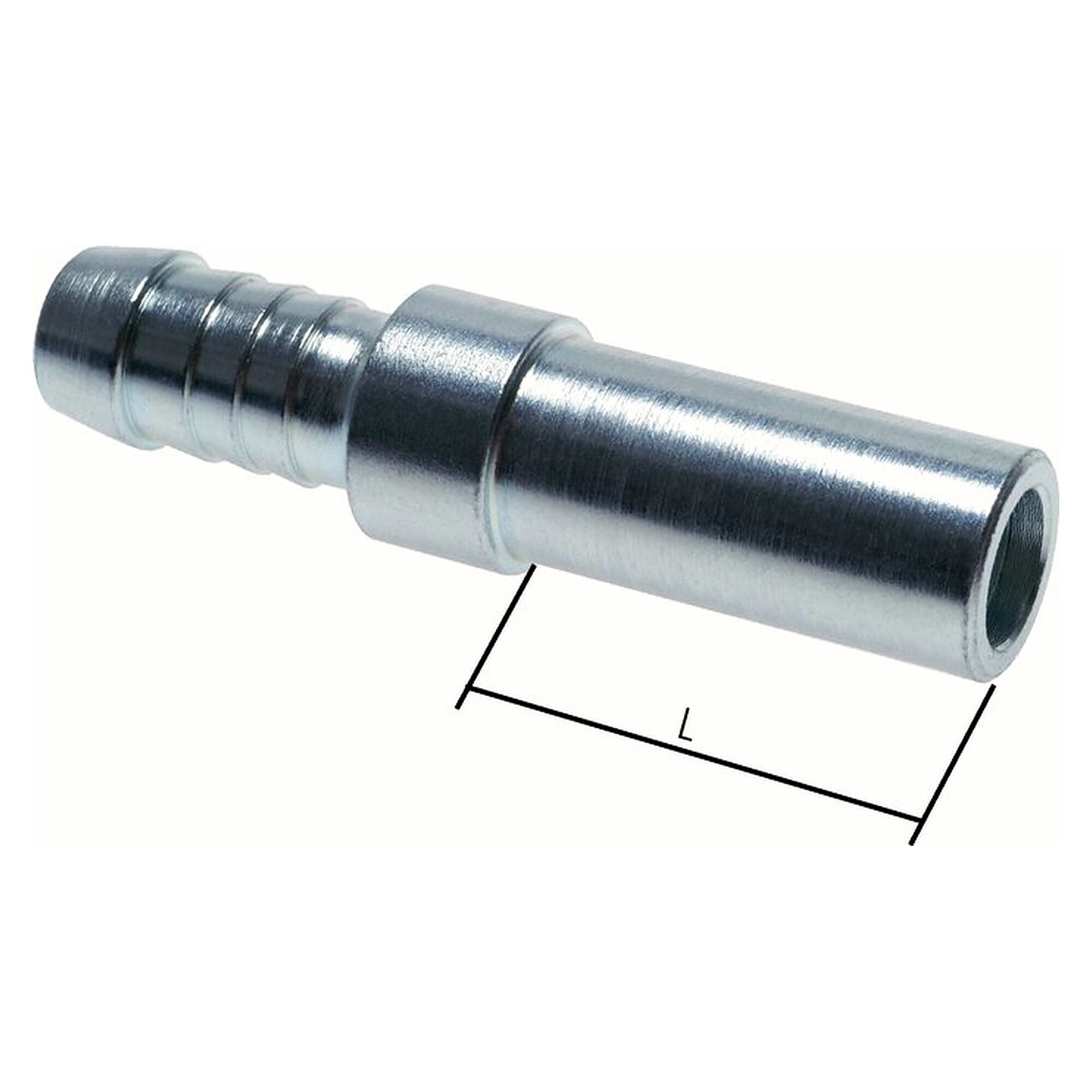 Schlauchnippel Rohr 30, Schlauch 21 - 22mm, Stahl verzinkt, DN 20 mm