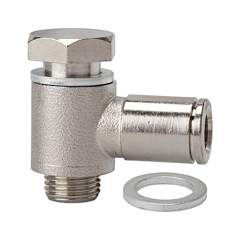 Riegler 108955.Push-in L-fitting »metallica«, rotating, G 1/8 o.,for hose ext.Ø8