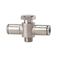 Riegler 108965.Push-in T-fitting »metallica« rotating, G 1/4 o.,hose exterior Ø6