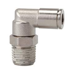 Riegler 108909.Push-in L-fitting »metallica« rotating, R 1/8 o., hose ext. Ø 4