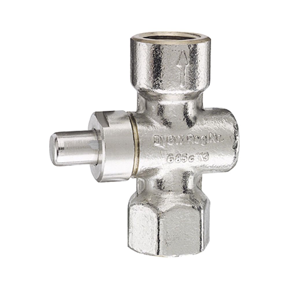 Riegler 102685.Pressure gauge pushbutton valve, G 1/2, nickel-plated brass