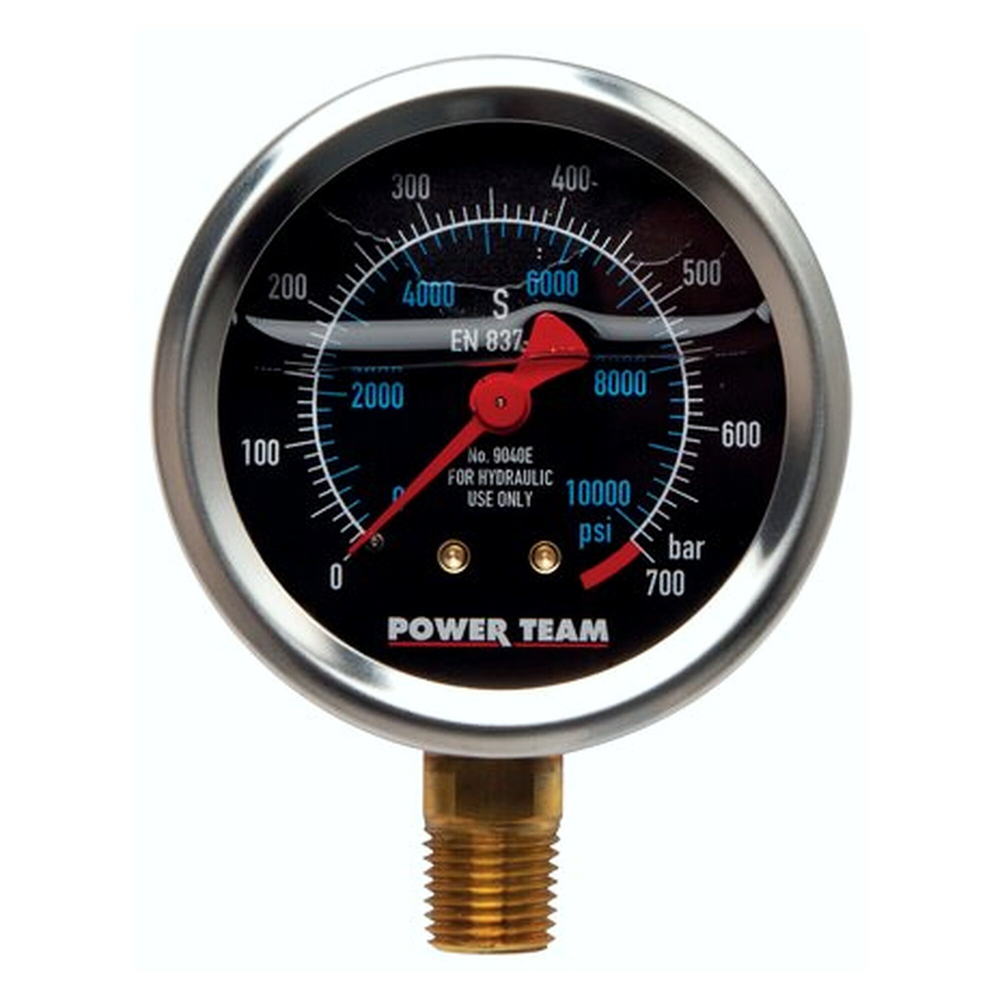 Manometer, 100 mm, NPT 1/4" AG, 0 - 690 bar, 1.4301, Werkstattzubehör