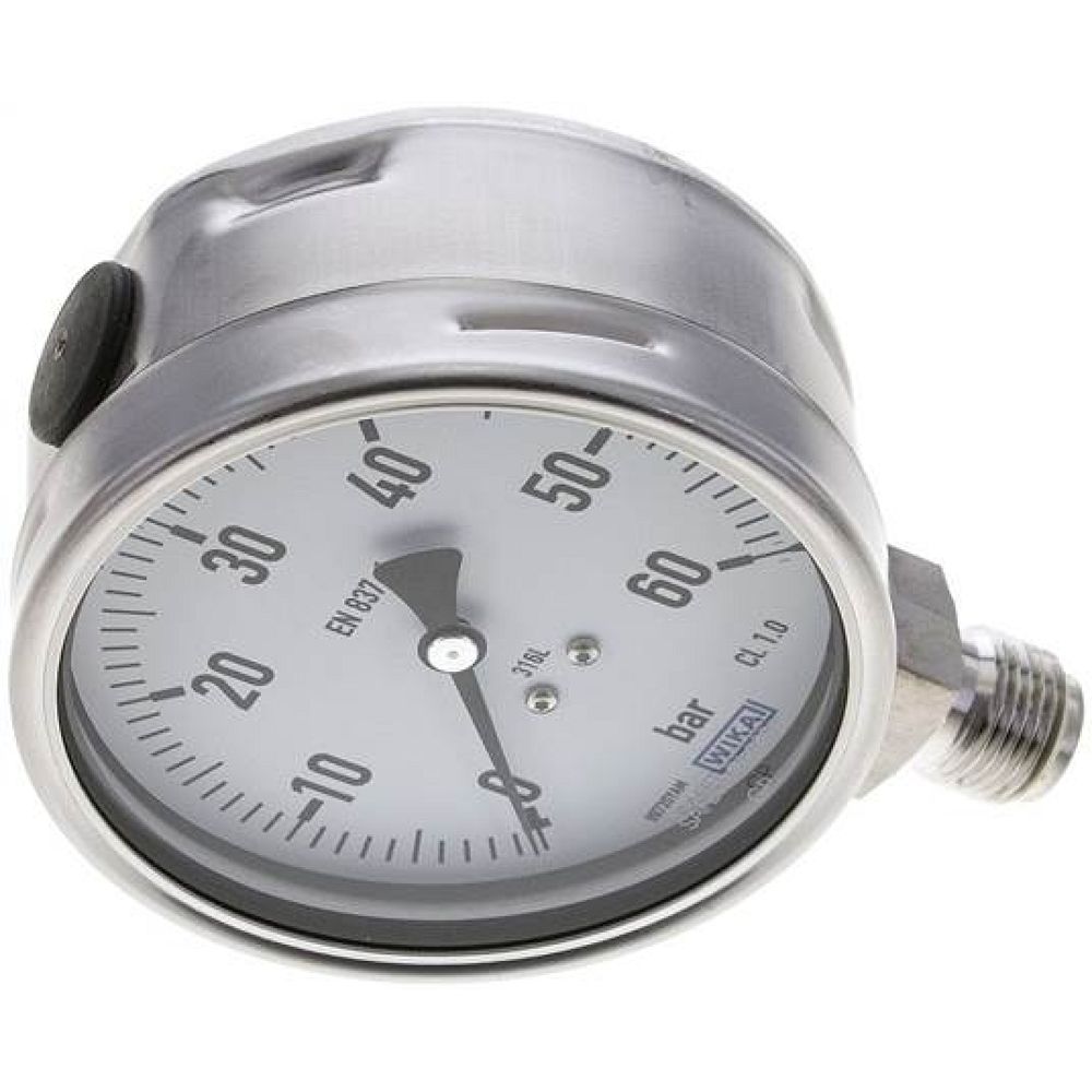 Wika MS 60100 ES Chemie-Manometer senkrecht, 100mm, 0-60 bar