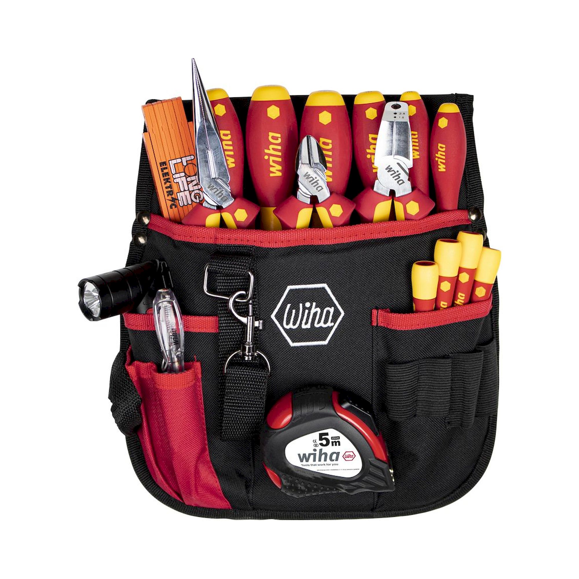 Werkzeug-Set Elektriker 18-tlg. mit Gürteltasche, VDE-geprüft - Wiha 44574