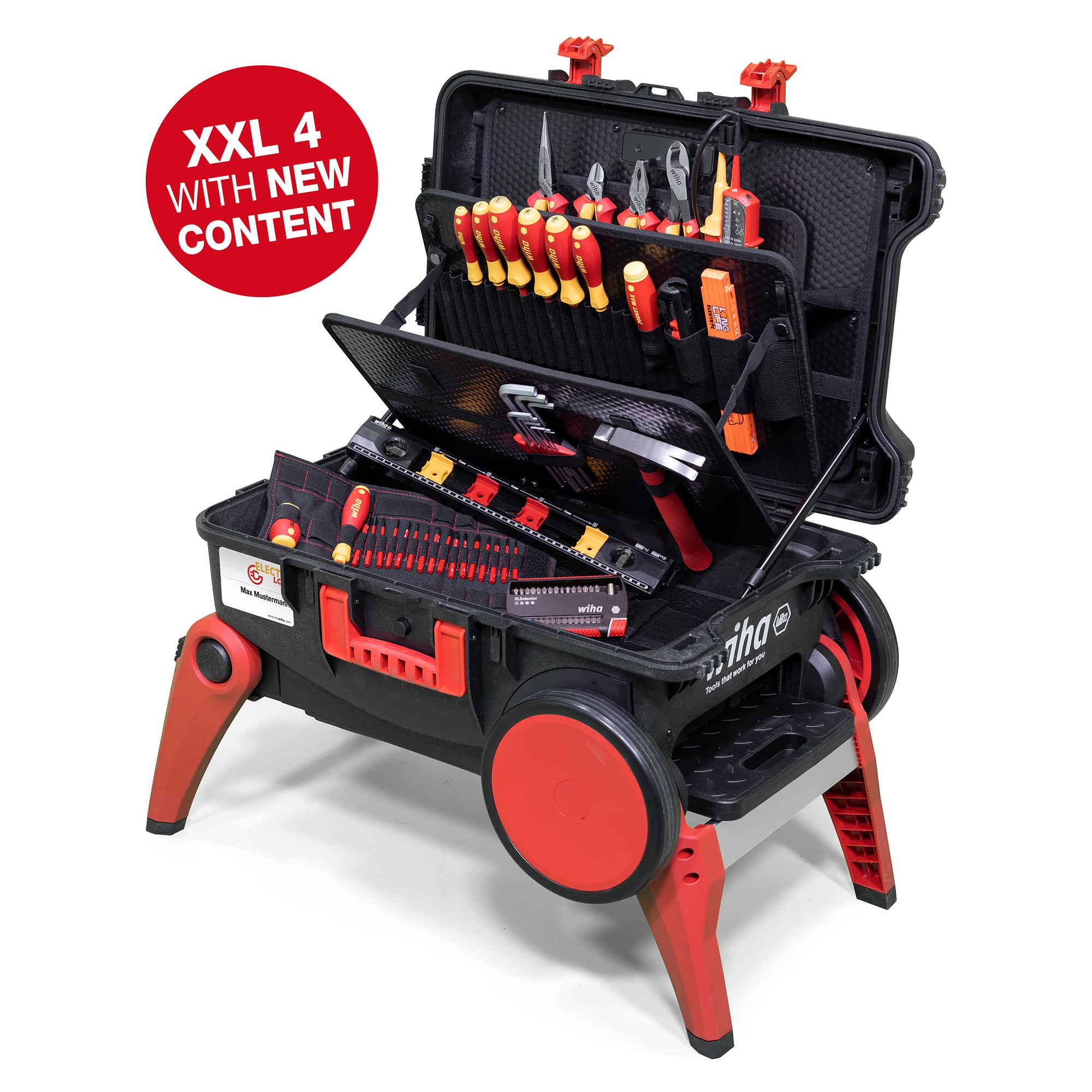 Werkzeugkoffer XXL 4 Trolley electric 80-tlg. mit Elektrikerwerkzeug - Wiha 45734