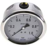 Wika MW 1100 GLY CR Glycerin-Manometer waagerecht (CrNi/Ms),100mm, 0-1bar