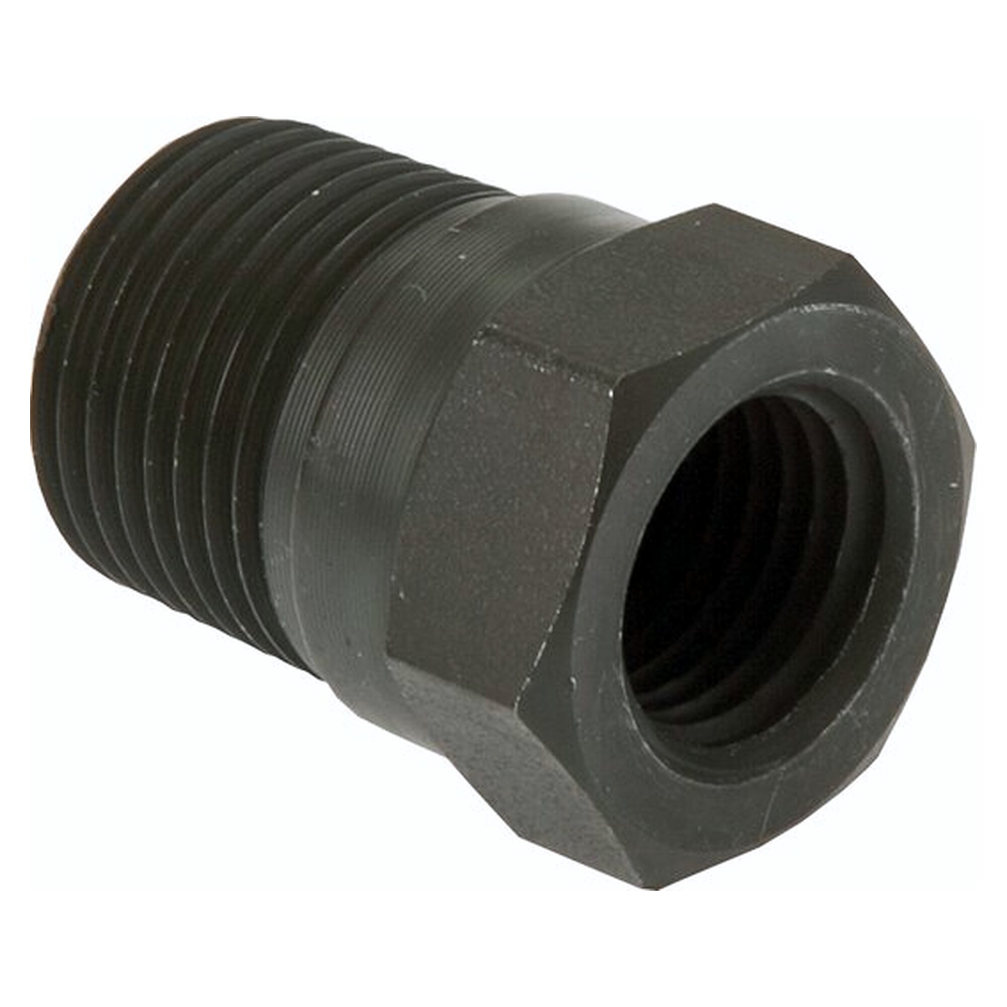 Reduziernippel, 1x NPT 1/4"(IG), 1x NPT 3/8"(AG), Stahl brüniert