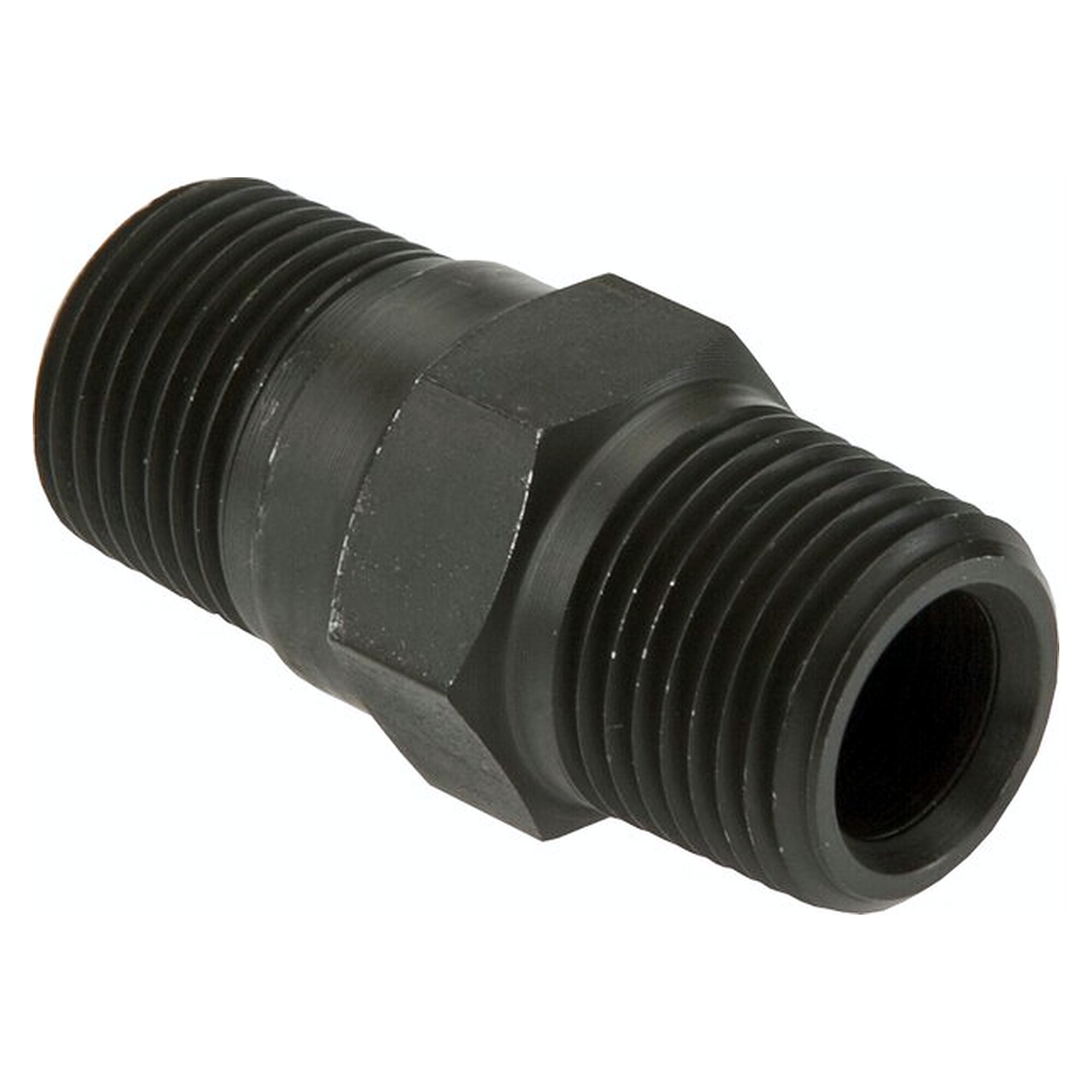 Doppelnippel, kein(IG), 2x NPT 3/8"(AG), Stahl brüniert, Werkstattzubehör