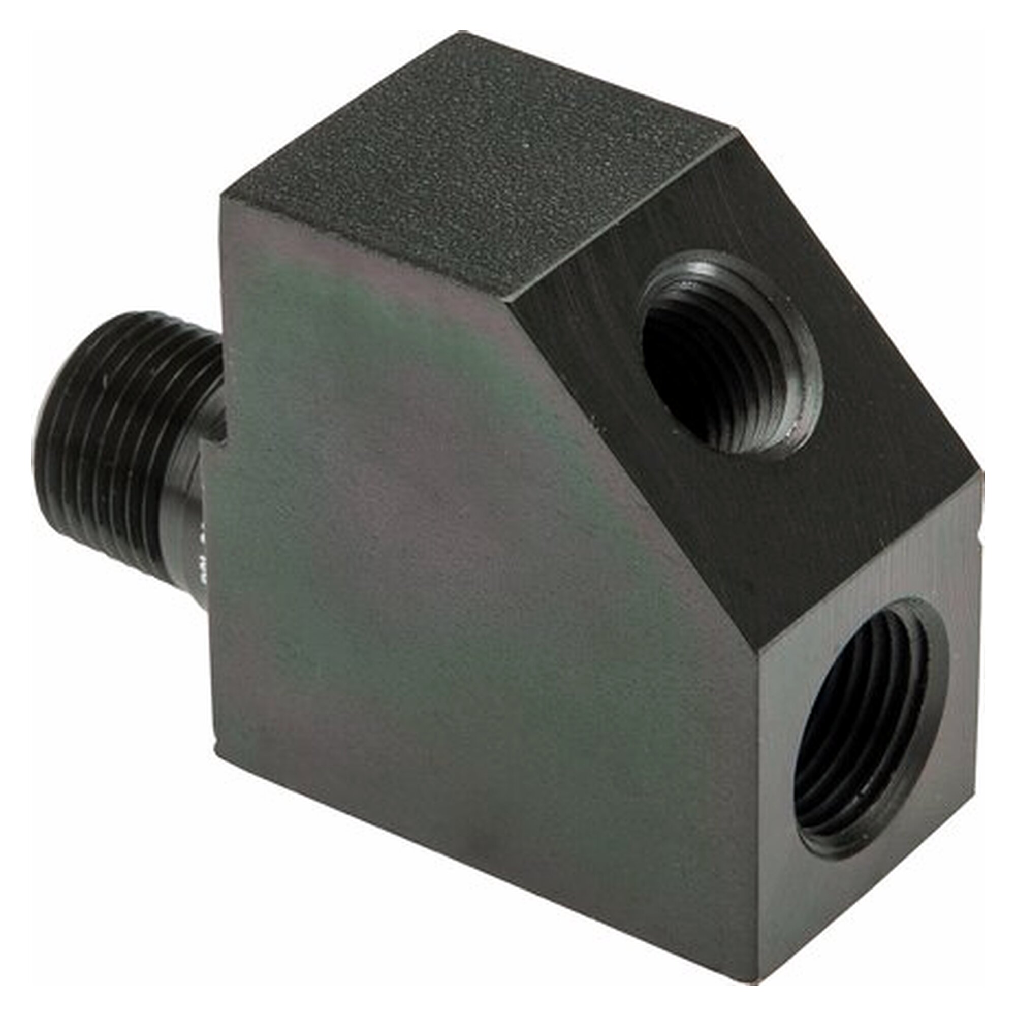 Manometeranschlussstück, NPT 1/4" (IG) um 45° abgewinkelt, 1x NPT 3/8"