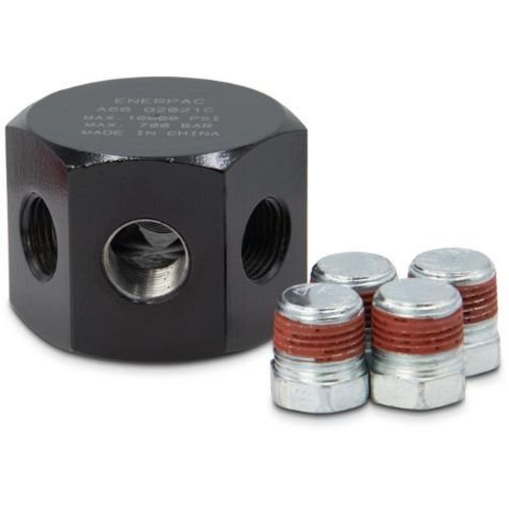 Enerpac A66, 6 Ölanschlüssen, Sechskant-Verteiler, 58 mm Lang