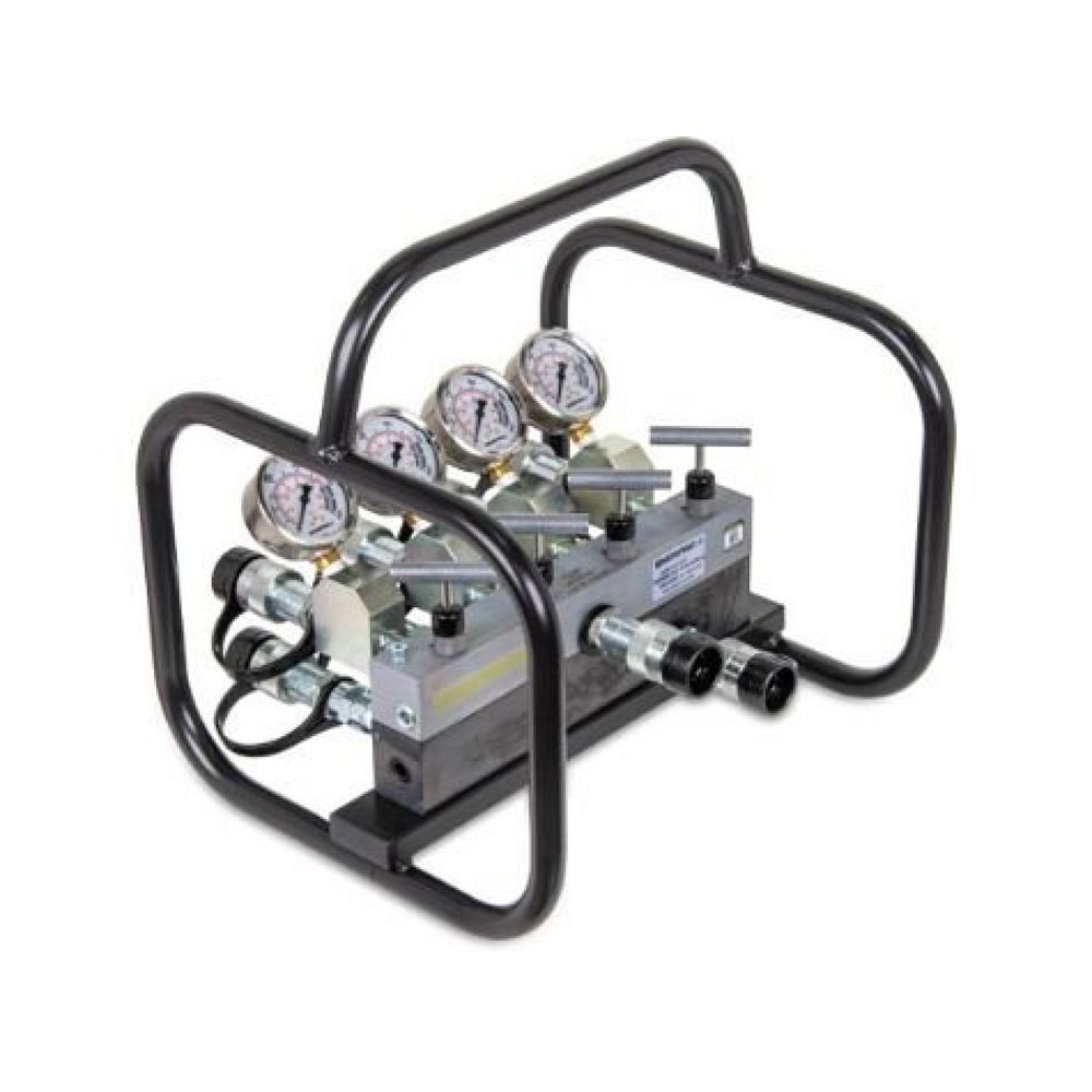 Enerpac AMGC42, Doppeltwirkend, Vierfach-Verteilereinheit, komplett mit Manometern