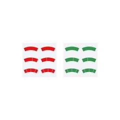 Riegler 202181.Adhesive label set, red and green circular arcs, for Ø-160