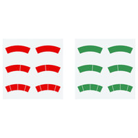 Riegler 179685.Adhesive label set, red and green circular arcs, for Ø-63