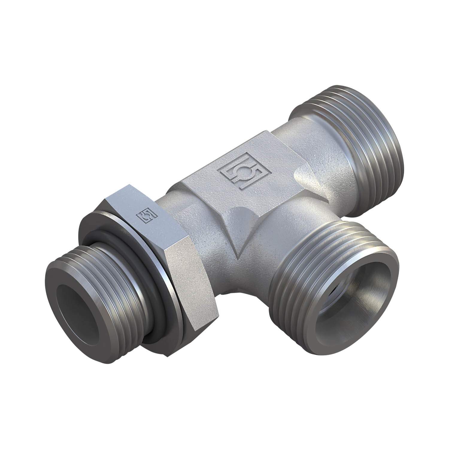 Stauff 6010008142. Adjustable Male Stud Barrel Tee with Locknut Size / Type: 08S Thread: M14x1,5 with O-Ring