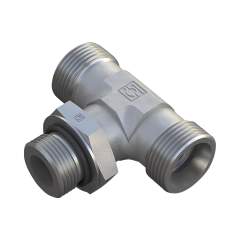 Stauff 6010008071. Einstellbare T-Einschraub- Verschraubung mit Kontermutter Größe: 06L Gewinde: M10x1 mit O-Ring