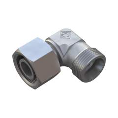 Stauff 6010007296. Einstellb. Winkelverschraubung mit Rohransatz, Baugröße:18L Schneidr.&Mutter am Rohransatz und Einschraubverschraubung 1/2 BSP, metall. Dichtkante 1/2 BSP, metall. Dichtkante