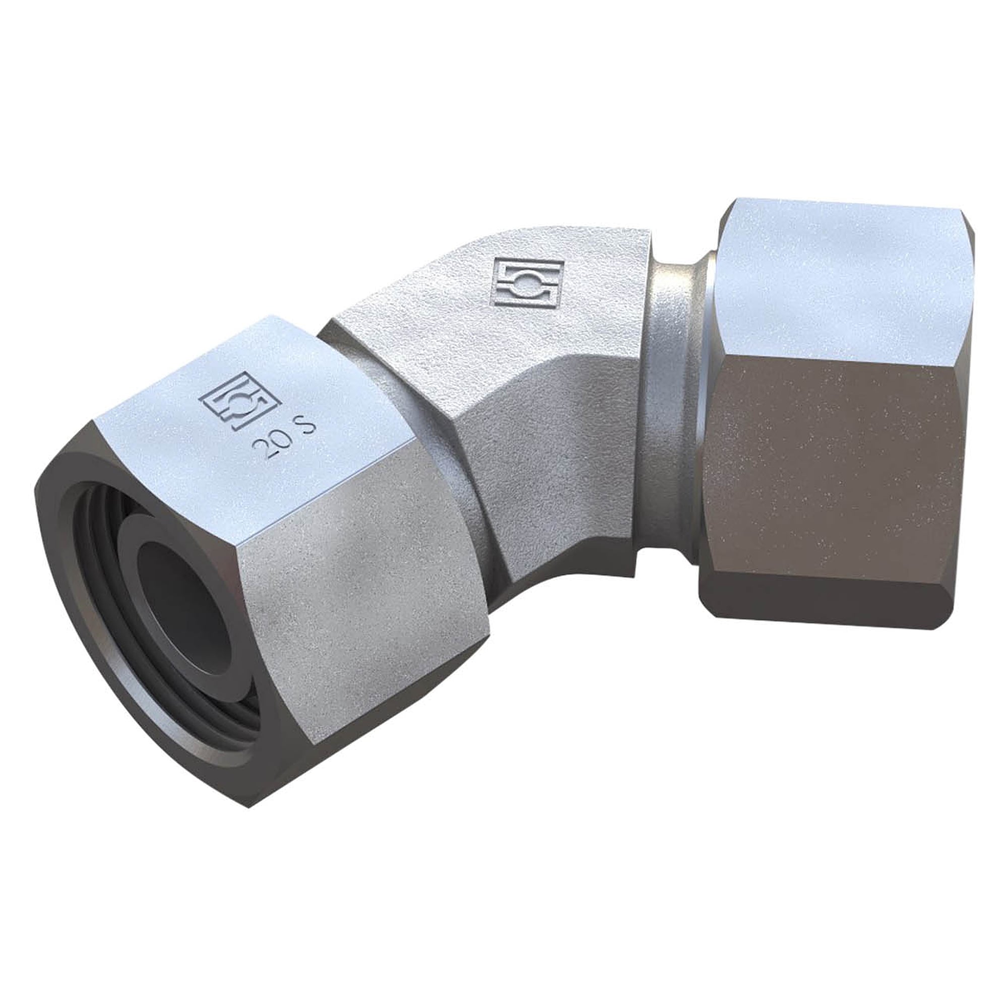 Einstellbare DKO-Winkel- Verschraubung Gr. 12S Schneidring, Mutter Stahl - Stauff 6010003531