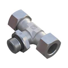 Stauff 6010008251. Einstellbare T-Einschraub- Verschraubung mit Kontermutter Größe: 06L Gewinde: M10x1 mit O-Ring mit Schneidring und Mutter