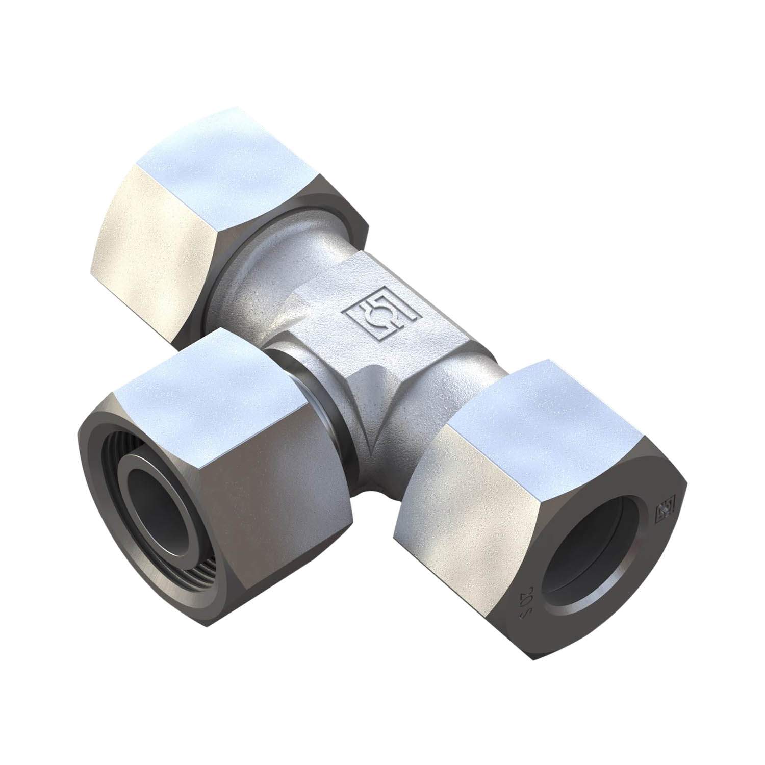 Stauff 6010009762. Adjust. Standpipe Branch Tee Size / Type: 08L Cutting Rings,Nuts On All Ends Straight Male Stud Fitting 1/4 BSP, Profile Sealing Steel, Zinc/Nickel-Plated
