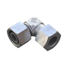 Stauff 6010009686. Einstellb. Winkelverschraubung mit Rohransatz, Baugröße:18L mit Schneidringen und Muttern und Einschraubverschraubung 1/2 BSP, Profildichtring Stahl, Zink/Nickel-beschichtet