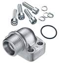 Stauff 1710000027. Einteiliger Flansch 6000 PSI Außengewinde 90° Version 24°-Konus (DIN2353) Inkl. metr. Schrauben 8.8 Federringe & O-Ring(NBR) Stahl C6F, Größe: 3/4"