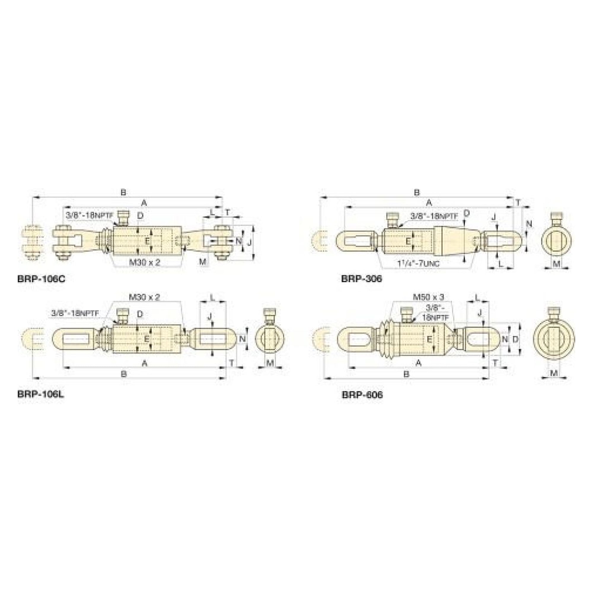Pull Hydraulic Cylinder, 110 kN, 150 mm Stroke - Enerpac BRP106C