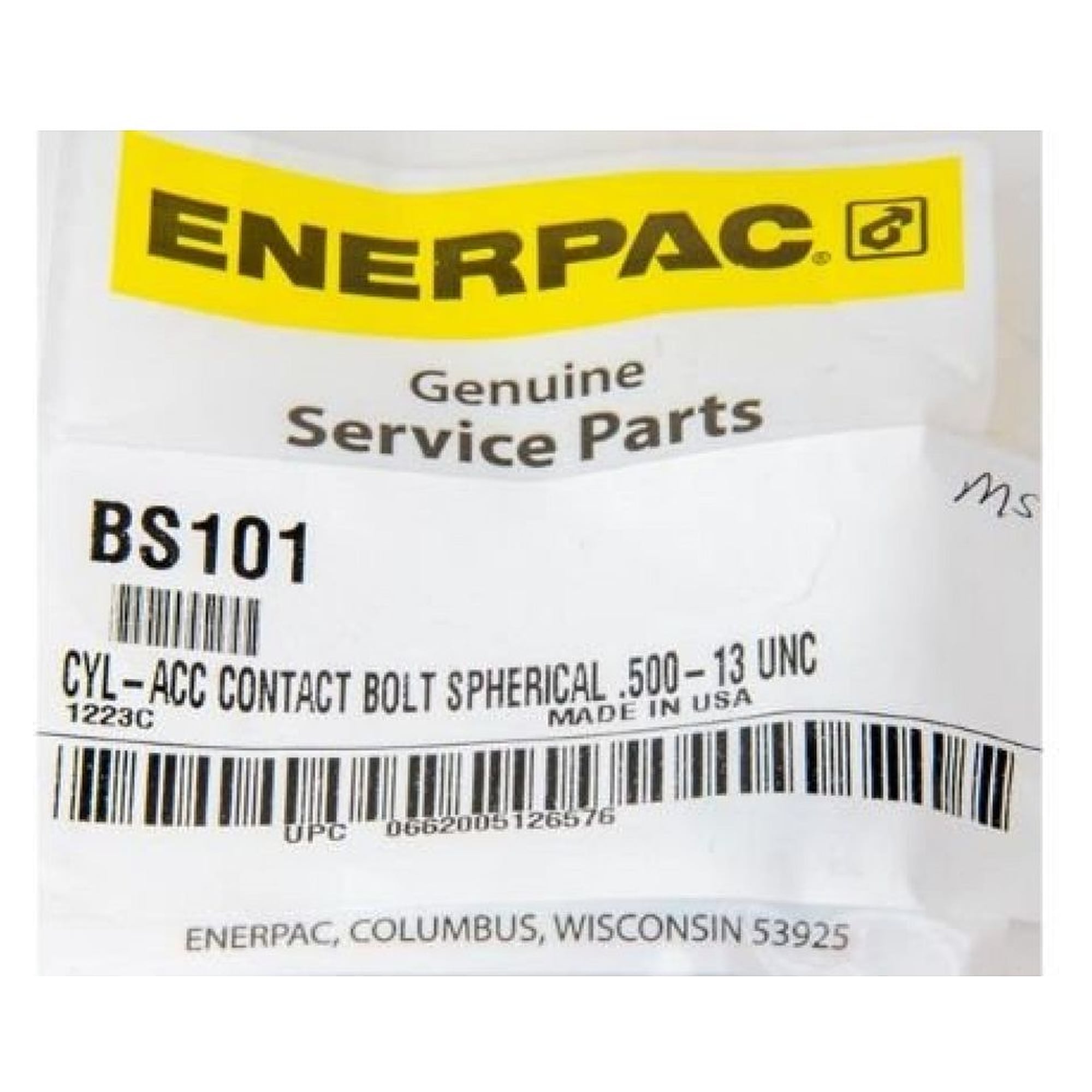 Spherical Contact Bolt, .500-13 UNC in. thread - Enerpac BS101
