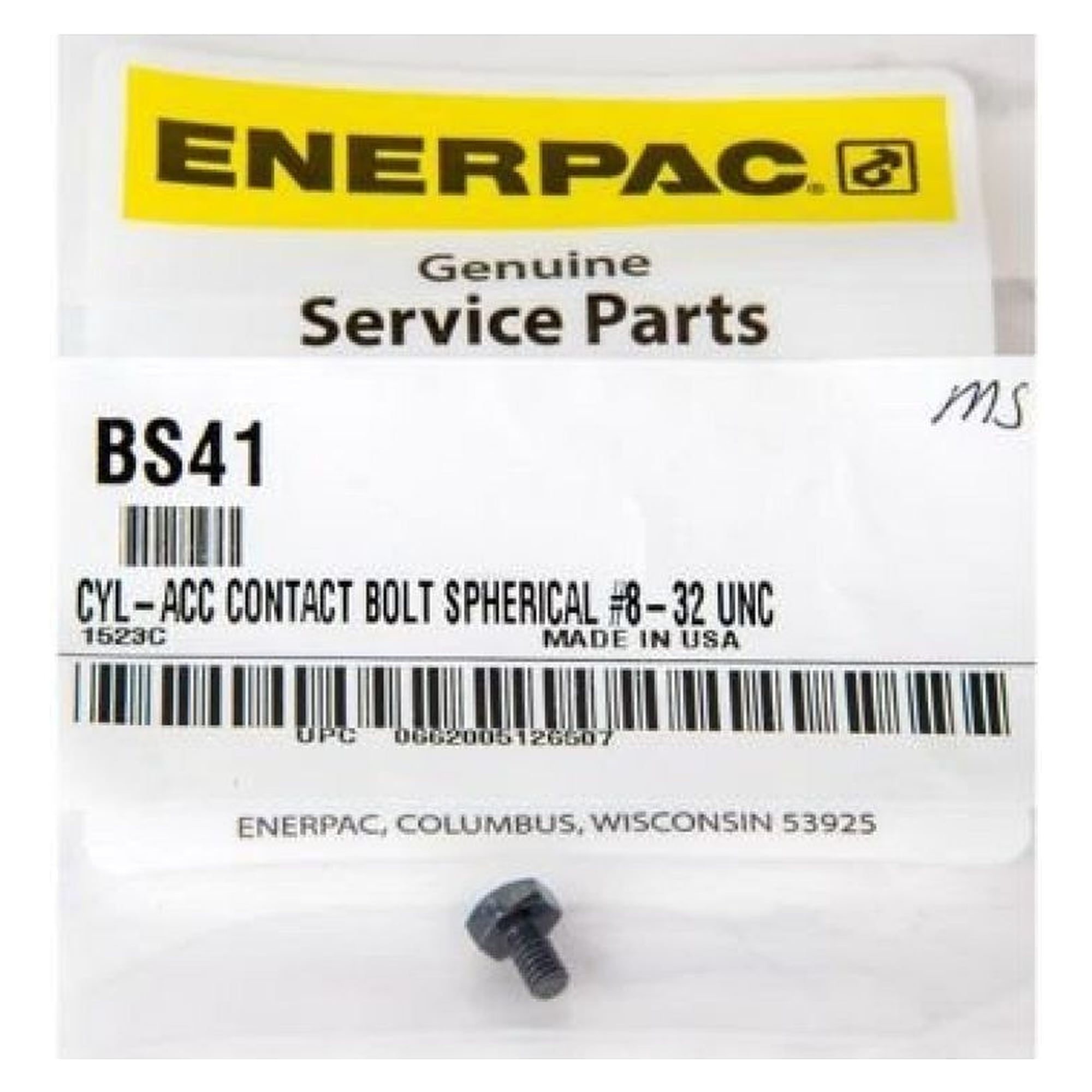 Spherical Contact Bolt, #8-32 UNC Thread - Enerpac BS41